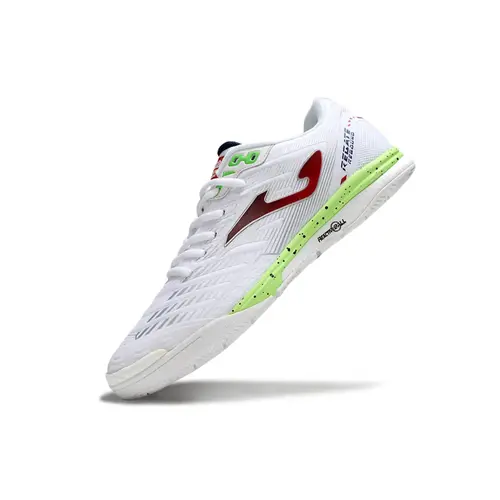 Chuteira Futsal Joma Regate Rebound IC Branca, Vermelha e Verde