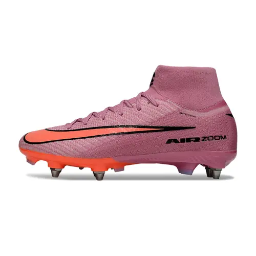 Chuteira Campo Nike Air Zoom Mercurial Superfly 10 Elite Trava Mista Rosa e Laranja 