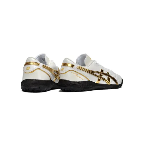 Chuteira Society Asics Japan TF Bege, Dourado e Preto