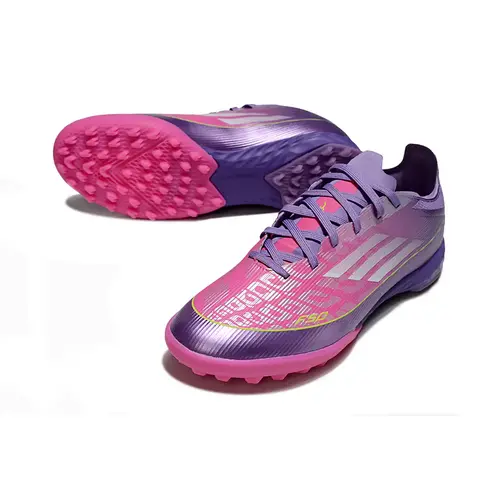 Chuteira Society Adidas F50 TF Roxa e Rosa "Yamal"