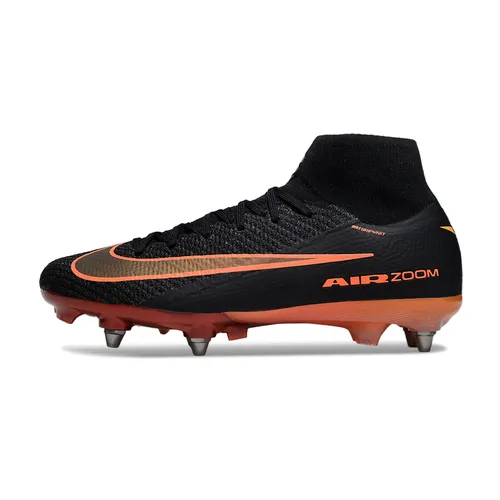 Chuteira Campo Nike Air Zoom Mercurial Superfly 10 Elite Trava Mista Preto e Laranja 