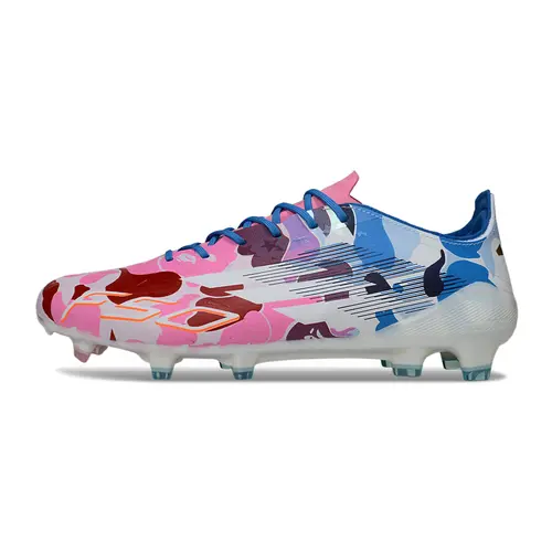 Chuteira Campo Adidas F50 FG Branca e Colorida "BAPE"