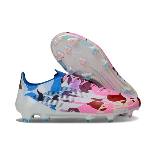 Chuteira Campo Adidas F50 FG Branca e Colorida "BAPE"