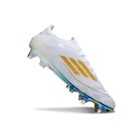 Chuteira Campo Adidas F50 | Travas Alumínio Branco Verde Dourado - imagem 5
