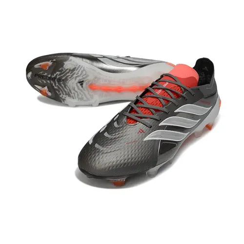 Chuteira Campo Adidas Predator 26 Elite FG Cinza, Laranja e Branco