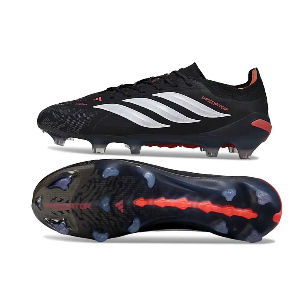 Chuteira Campo Adidas Predator 26 Elite FG Preto e Vermelho