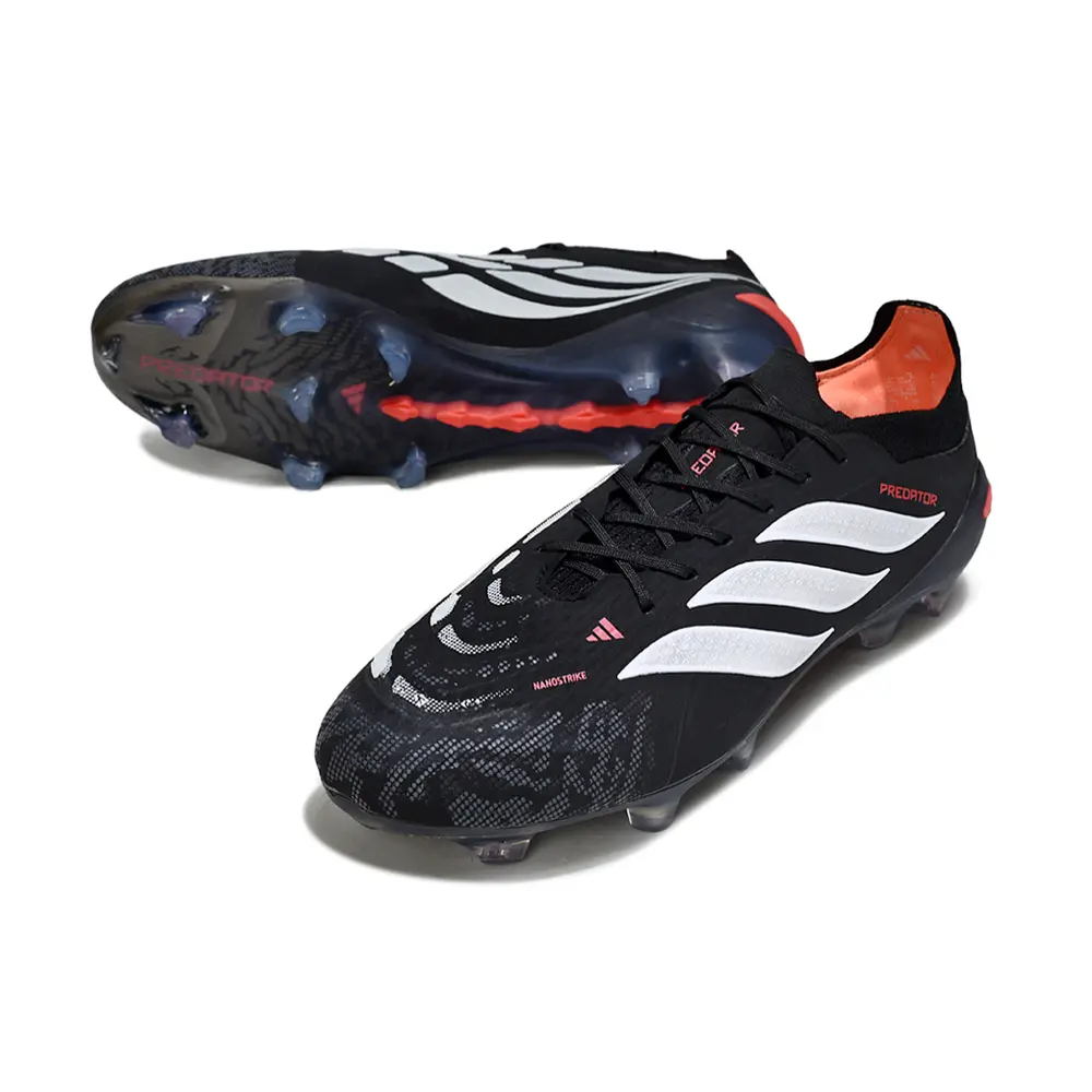 Chuteira Campo Adidas Predator 26 Elite FG Preto e Vermelho