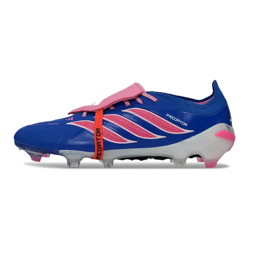 Chuteira Campo Adidas Predator Tongue 26 Elite FG Azul e Rosa 