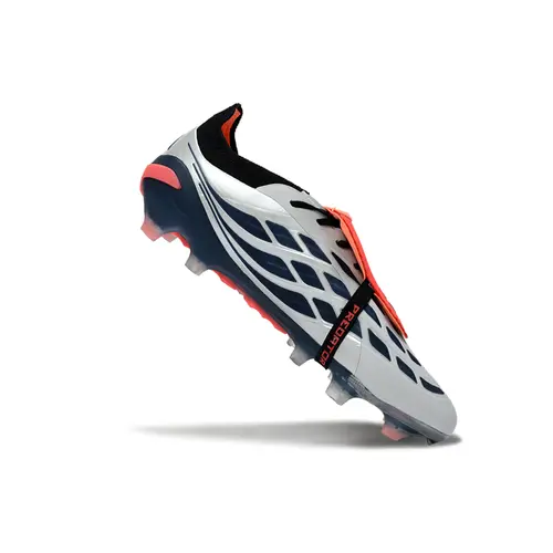 Chuteira Campo Adidas Predator Tongue 26 Elite FG Cinza, Azul e Laranja 