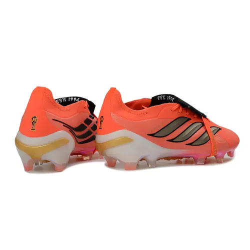 Chuteira Campo Adidas Predator Tongue 26 Elite FG Laranja, Dourado e Preto 