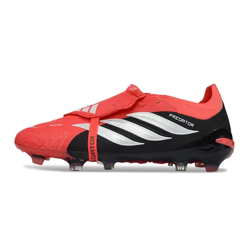 Chuteira Campo Adidas Predator Tongue 26 Elite FG Preto, Laranja e Branco 