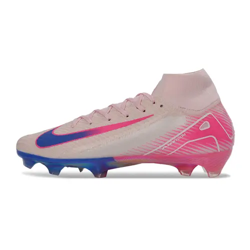 Chuteira Campo Nike Air Zoom Mercurial Superfly 10 Elite FG  Rosa e Azul 