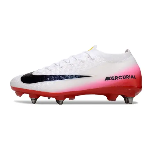 Chuteira Campo Nike Air Zoom Mercurial Vapor 16 Elite Trava Mista Branco e Vermelho