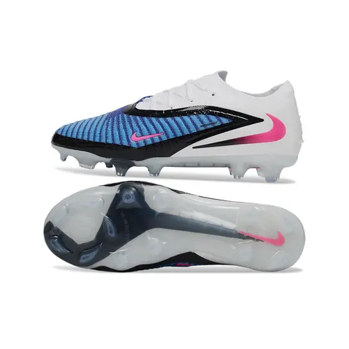Chuteira Campo Nike Phantom GX 6 Elite FG Branco, Azul e Rosa "Attack Pack"