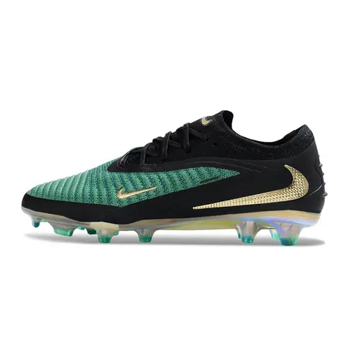 Chuteira Campo Nike Phantom GX 6 Elite FG Preto, Verde e Dourado