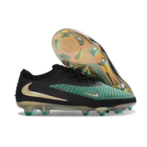 Chuteira Campo Nike Phantom GX 6 Elite FG Preto, Verde e Dourado