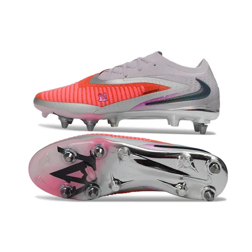 Chuteira Campo Nike Phantom GX 6 Elite Trava Mista Cinza e Laranja 
