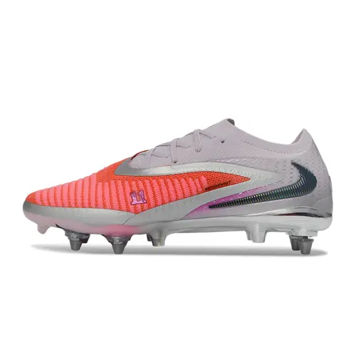 Chuteira Campo Nike Phantom GX 6 Elite Trava Mista Cinza e Laranja 