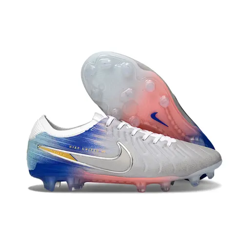 Chuteira Campo Nike Tiempo Legend 10 Elite FG Prata e Azul "United Pack"