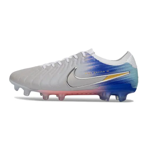 Chuteira Campo Nike Tiempo Legend 10 Elite FG Prata e Azul "United Pack"
