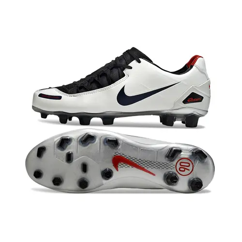 Chuteira Campo Nike Total 90 Laser FG Branca e Preta