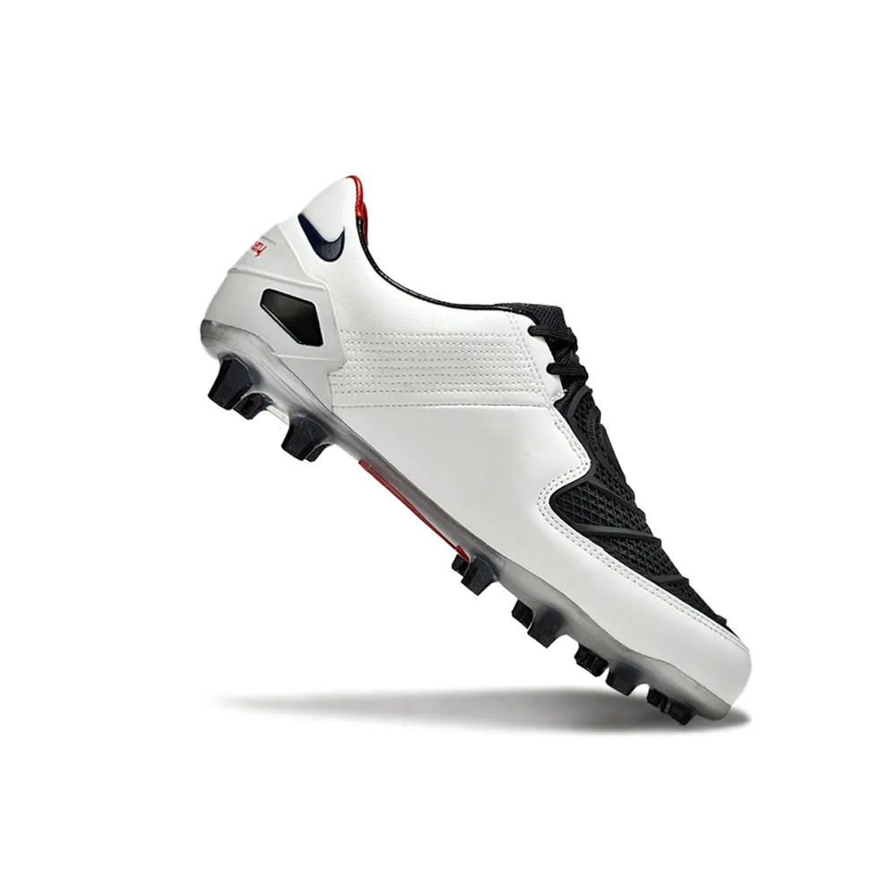 Chuteira Campo Nike Total 90 Laser FG Branca e Preta