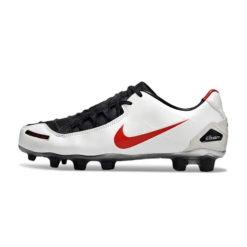 Chuteira Campo Nike Total 90 Laser FG Branca, Preta e Vermelha