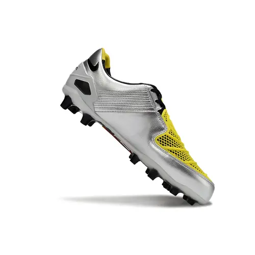 Chuteira Campo Nike Total 90 Laser FG Prata, Preto e Amarelo