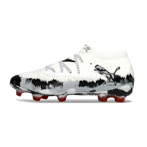 Chuteira Campo Puma Future 8 FG Branco, Preto e Vermelho