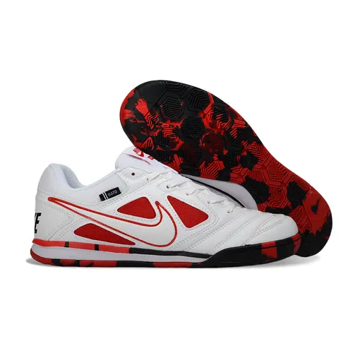 Chuteira Futsal Supreme x Nike SB Gato IC Branco, Vermelho e Preto