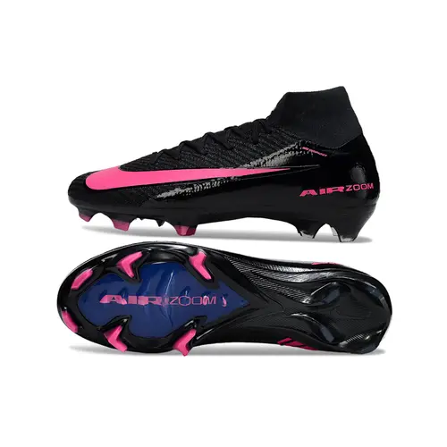Chuteira Infantil Campo Nike Air Zoom Mercurial Superfly 10 Elite FG Preto e Rosa Claro