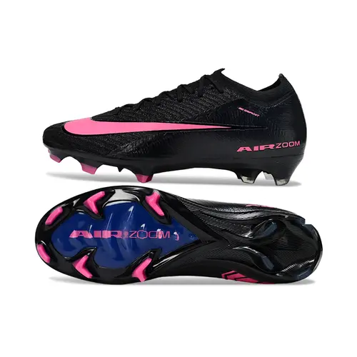 Chuteira Infantil Campo Nike Air Zoom Mercurial Vapor 16 Elite FG Preto e Rosa Claro