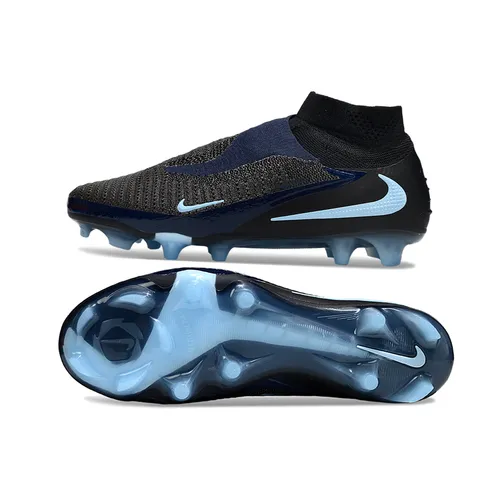 Chuteira Infantil Campo Nike Phantom GX 6 Elite FG Preto e Azul "Shadow"