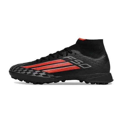 Chuteira Society Adidas F50 Cano Médio TF Preto e Vermelho