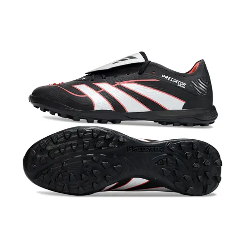 Chuteira Society Adidas Predator Tounge Elite 25 TF Preta, Vermelha e Prata