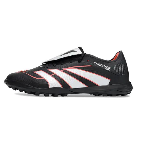 Chuteira Society Adidas Predator Tounge Elite 25 TF Preta, Vermelha e Prata