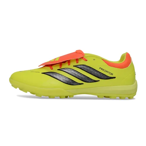 Chuteira Society Adidas Predator Tongue Elite 26 TF Verde e Laranja 