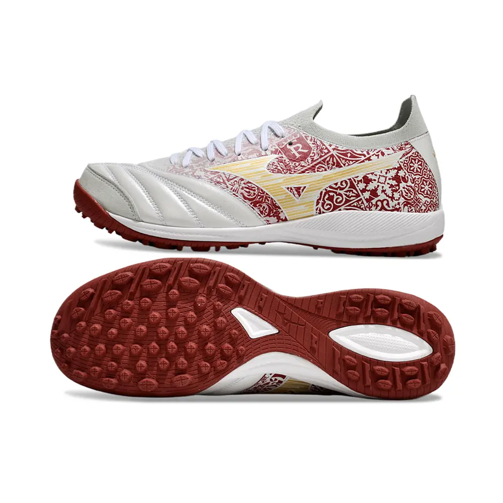 Chuteira Society Mizuno Morelia | Neo Sala TF Branca e Vermelha