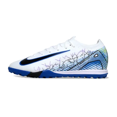 Chuteira Society Nike Air Zoom Mercurial Vapor 16 Elite TF Branco e Azul