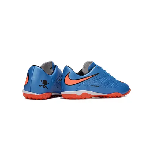 Chuteira Society Nike Hypervenom TF Azul e Laranja
