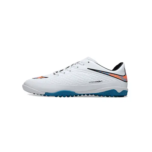 Chuteira Society Nike Hypervenom TF Branca e Azul