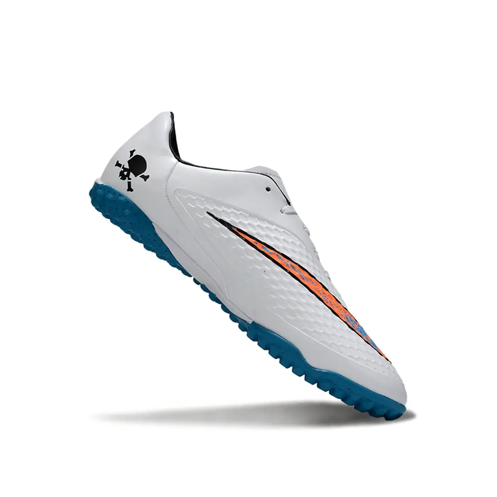 Chuteira Society Nike Hypervenom TF Branca e Azul | Agilidade