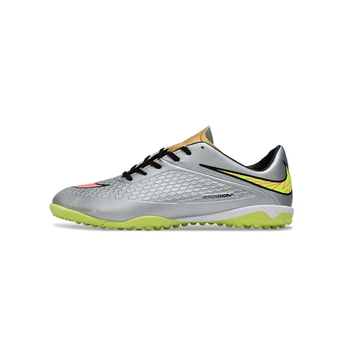 Chuteira Society Nike Hypervenom TF Prata e Verde