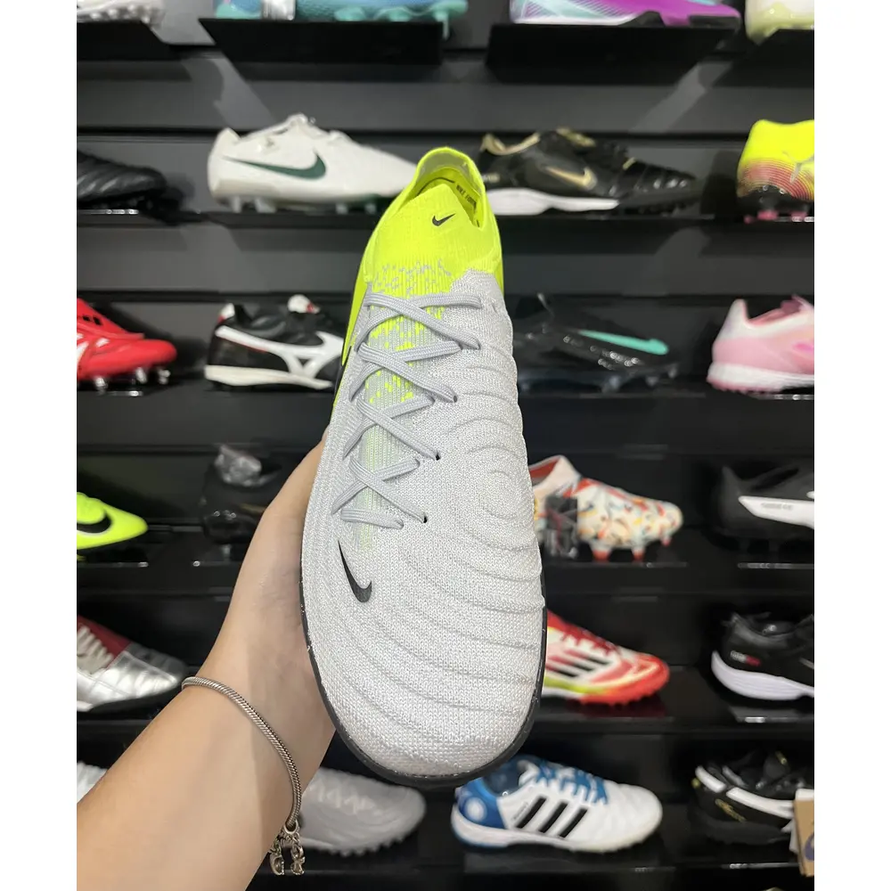 Chuteira Society Nike Phantom GX 2 Elite TF Cinza e Verde - Pronta Entrega