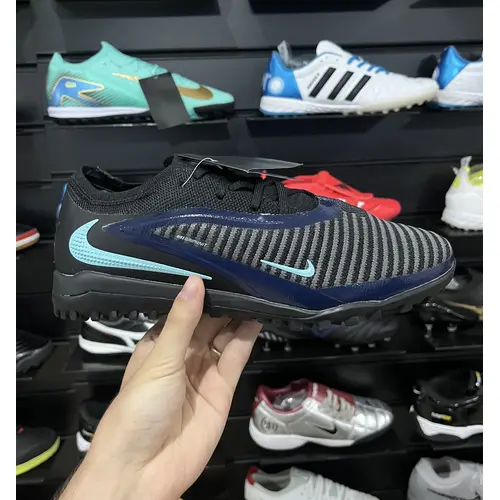 Chuteira Society Nike Phantom GX 6 Elite TF Preto e Azul "Shadow" - Pronta Entrega
