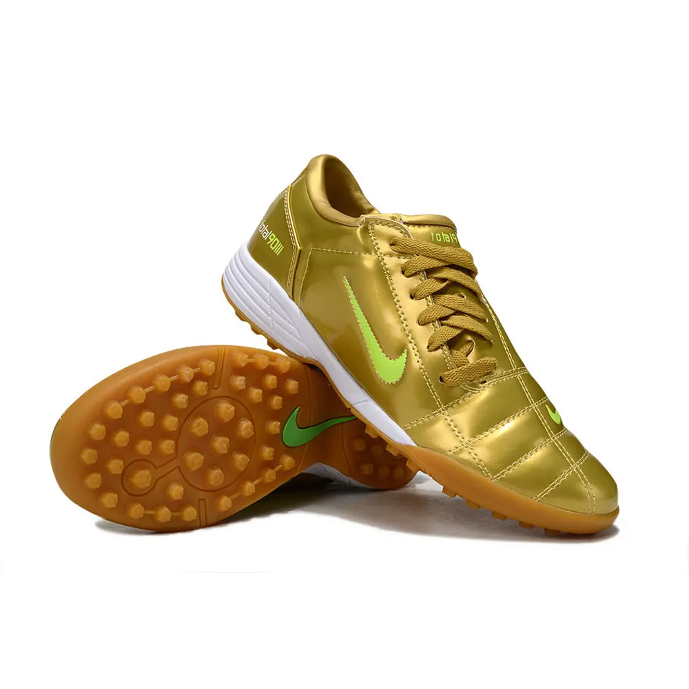 Chuteira Nike Total 90 TF | Dourada e Verde