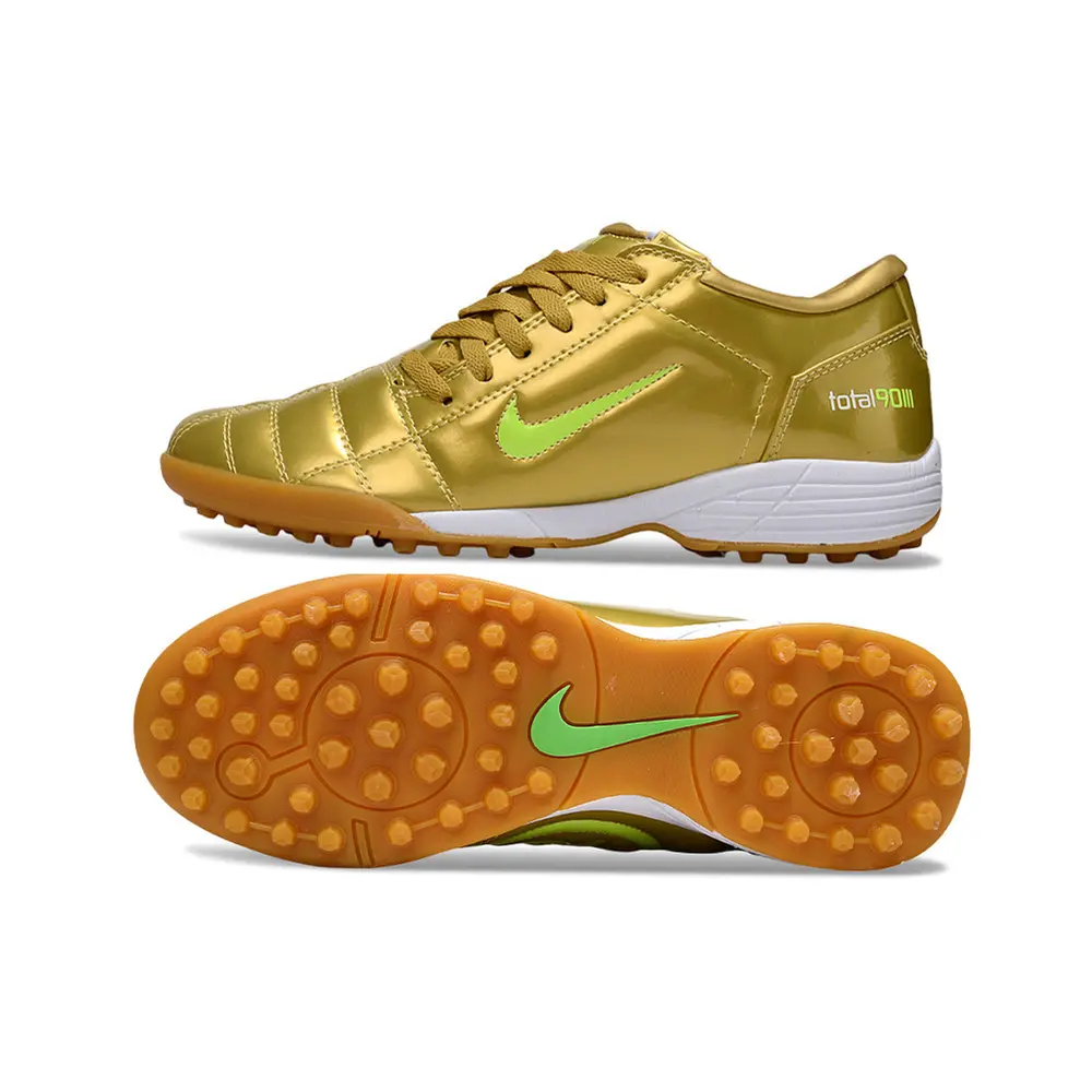 Chuteira Nike Total 90 TF | Dourada e Verde