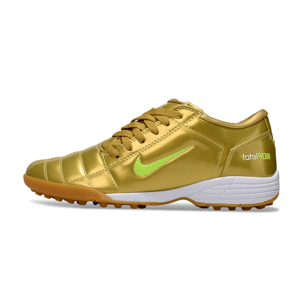 Chuteira Nike Total 90 TF | Dourada e Verde