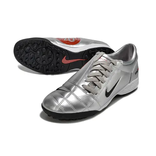 Chuteira Society Nike Total 90 TF Prata, Vermelho e Preto