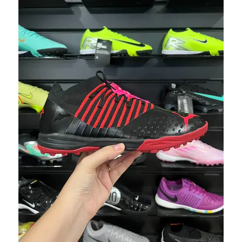 Chuteira Society Puma Future Z 1.3 TF Preta e Vermelha - Pronta Entrega